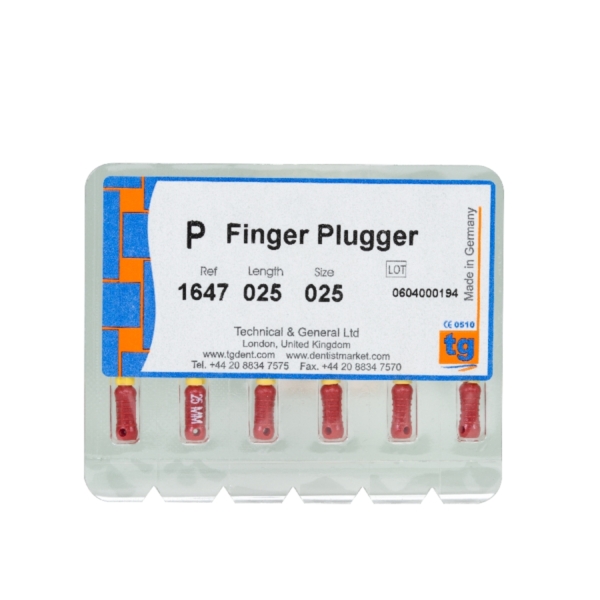 tg Finger Plugger 25mm Size 025 6pcs