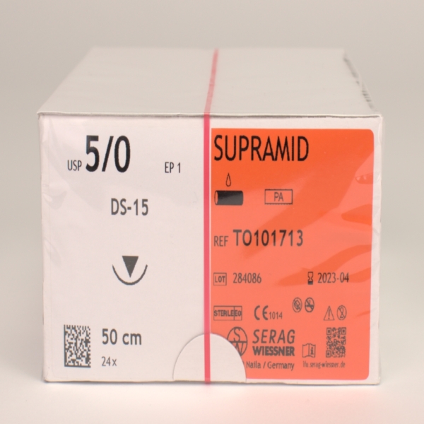 Supramid schwarz 5/0 DS-15  2Dtz