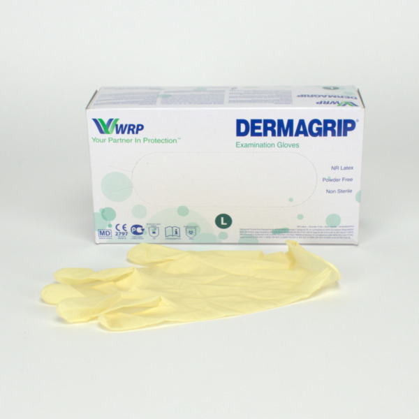 Dermagrip Latex pdfr n.weiß Gr.L  100St
