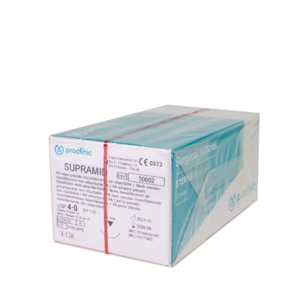 Nahtmaterial Supramid 4/0 3/8T.16mm Dtz