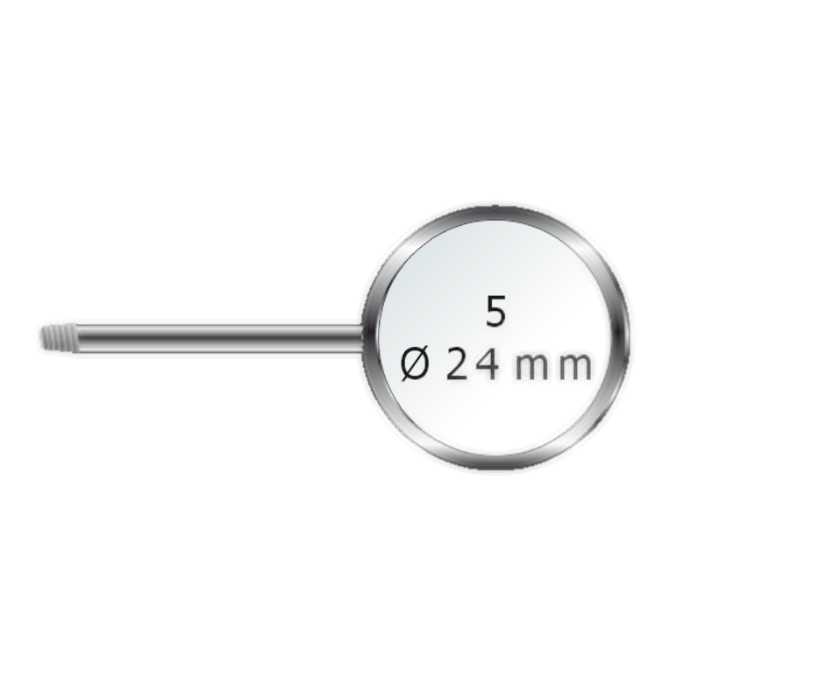 Mundspiegel Rhodium Nr.5 24mm 12St