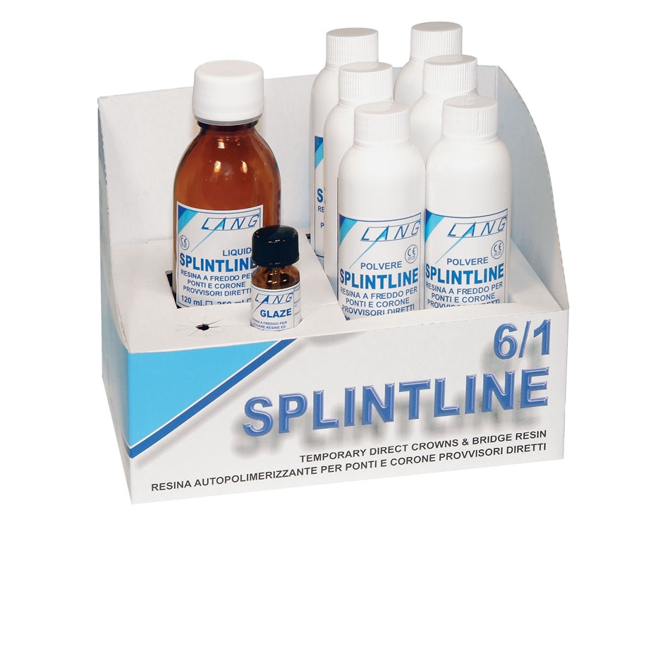 SPLINTLINE Lang Kit 6/1: 6 Pulver zu je 30g + Flüssigkeit zu 120cc, Farben: A1 A2 A3 A3,5 B3 D3