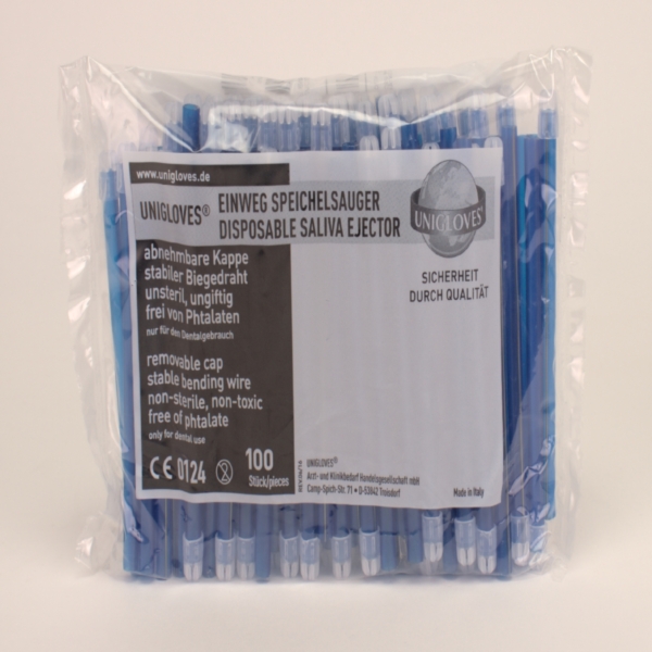Speichelsauger lose Kappe blau     100St