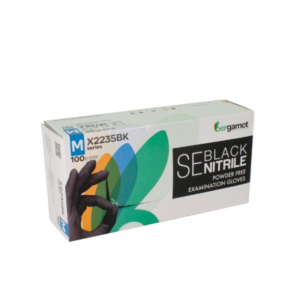 Nitril Gloves Bergamot PF black M 100St